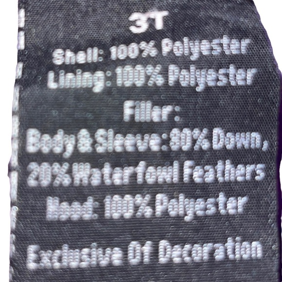 Snozu Girl Down Jacket Size 3T - Picture 5 of 6